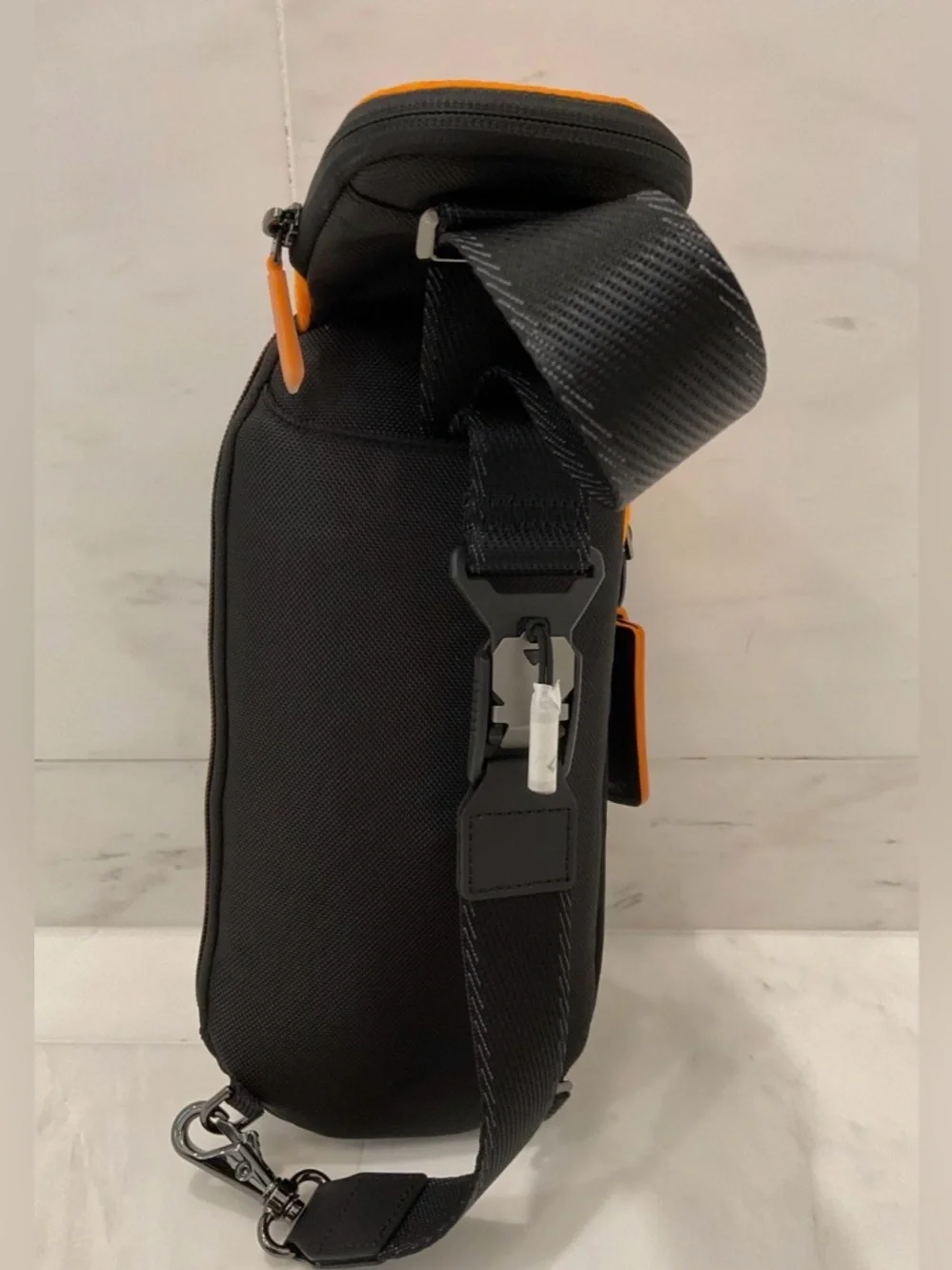 NEW Tumi McLaren Esports Downforce PRO Sling Crossbody - Black & Papaya Orange